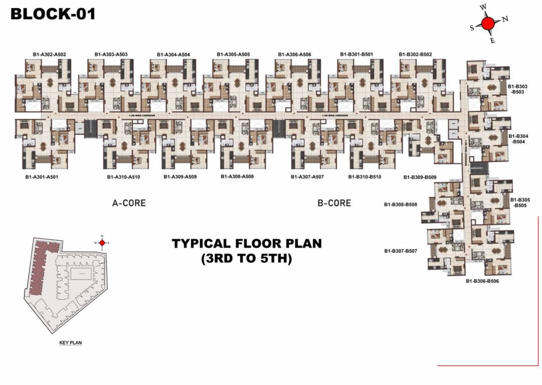 osaka Osaka Block A Cluster Plan from 3rd to 5th Floor