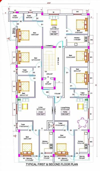  sai-varshini Sai Varshini Cluster Plan from 1st to 2nd Floor