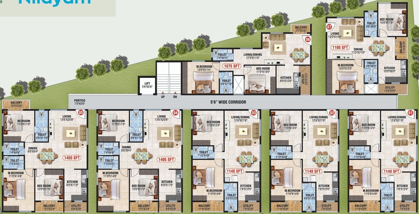  radhakrishna nilayam SVL Radhakrishna Nilayam Cluster Plan from 1st to 5th Floor