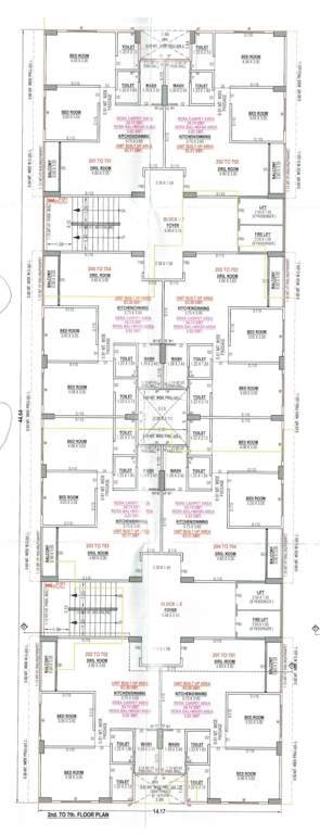  spl 2 Block E & F Cluster Plan from 2nd to 7th Floor