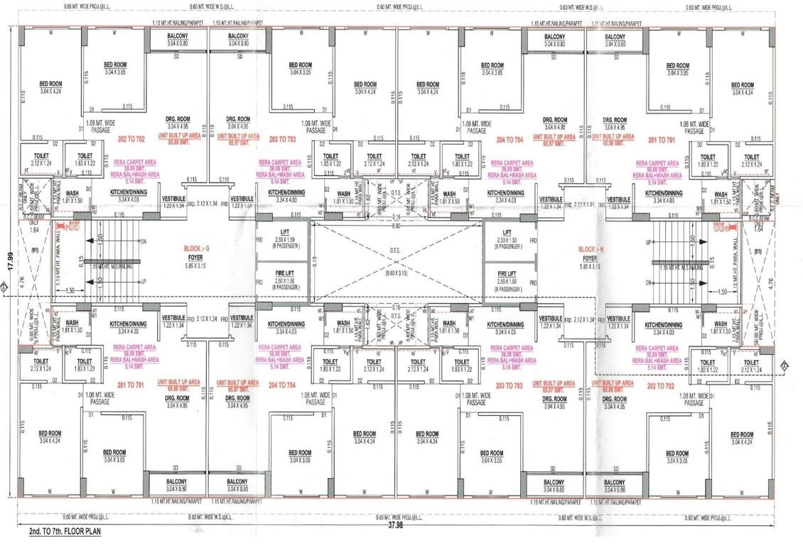 spl 2 Block G & H Cluster Plan from 2nd to 7th Floor