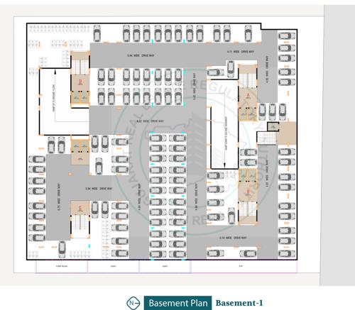  shyam-height-i Block A B C D Cluster Plan for basement 1 Floor