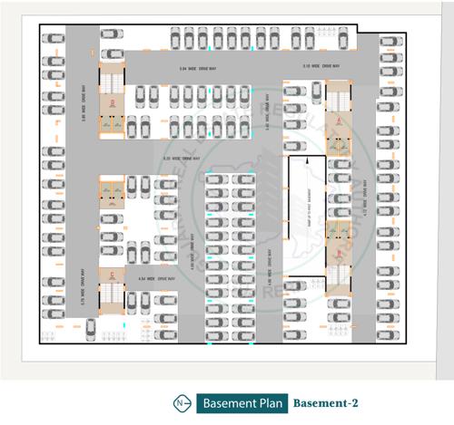 shyam-height-i Block A B C D Cluster Plan for basement 2 Floor