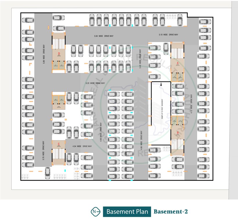  shyam height i Block A B C D Cluster Plan for basement 2 Floor