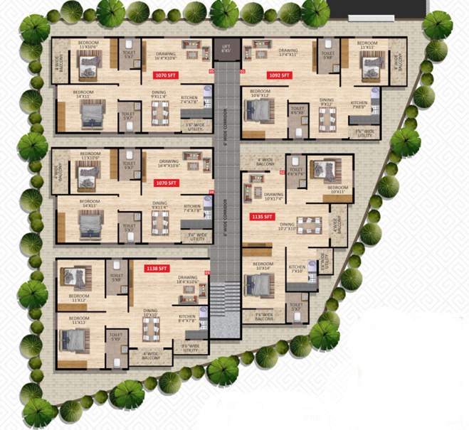  sai gold enclave Sai Gold Enclave Cluster Plan from 1st to 5th Floor