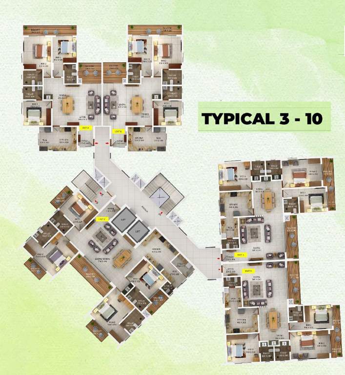  sunrise park Sunrise Park Cluster Plan from 3rd to 10th Floor