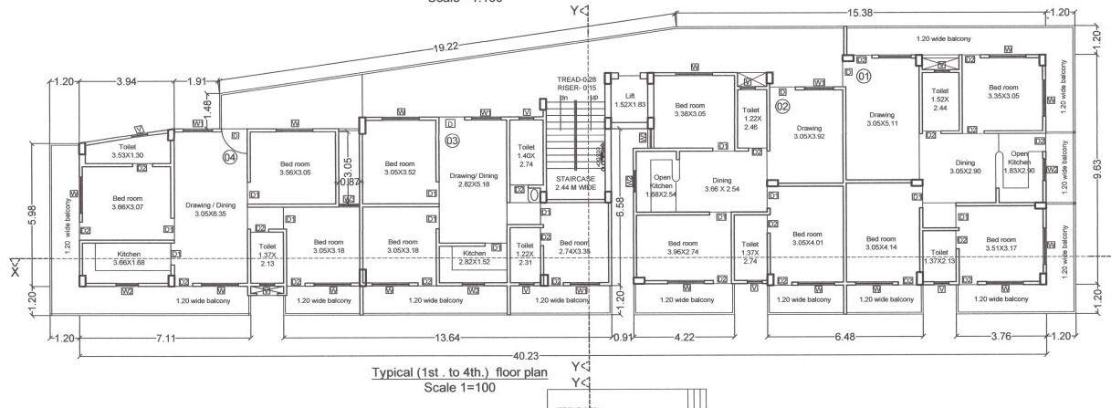  kirti height Height Cluster Plan from 1st to 4th Floor