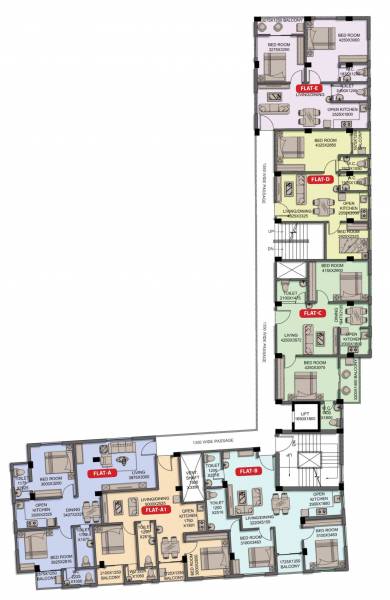  waterfront-regency Block 1 Cluster Plan from 1st to 4th Floor