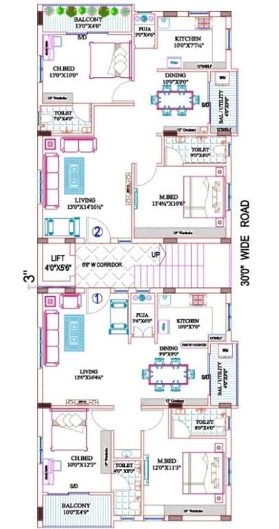  goutham residency Goutham Residency Cluster Plan from 1st to 5th Floor