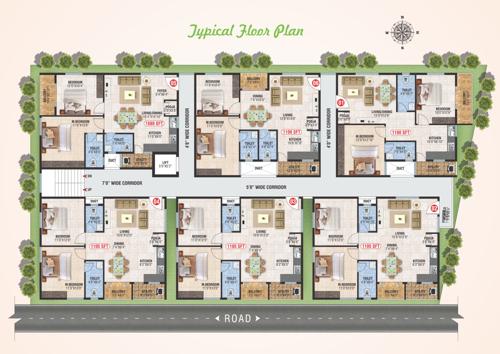  kalpavruksham Kalpavruksham Cluster Plan from 1st to 5th Floor