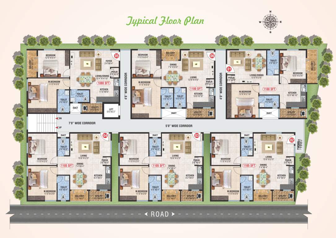  kalpavruksham Kalpavruksham Cluster Plan from 1st to 5th Floor