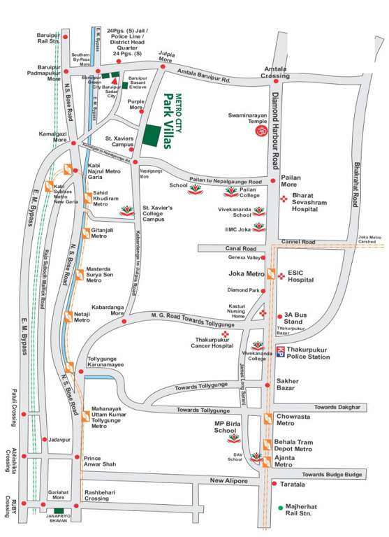  metro city park villas Location Plan