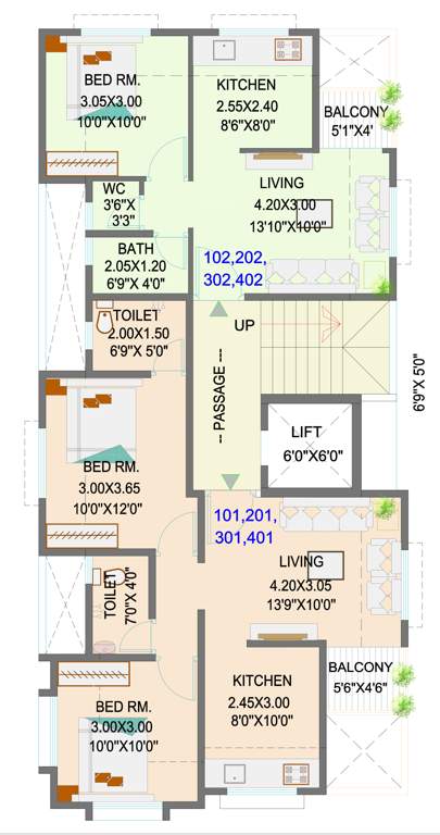  sanmukh apartment Sanmukh Apartment Cluster Plan from 1st to 4th Floor