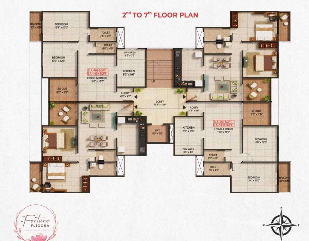  fortune flora Fortune Flora Cluster Plan from 2nd to 7th Floor
