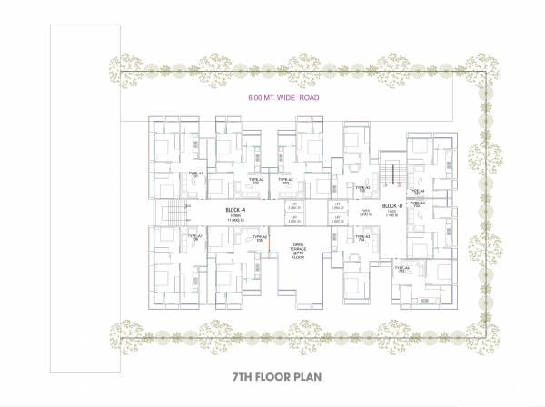  shree-radhe-repose-3 Block A & B Cluster Plan for 7th Floor