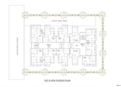  shree-radhe-repose-3 Block A & B Cluster Plan from 1st to 6th Floor