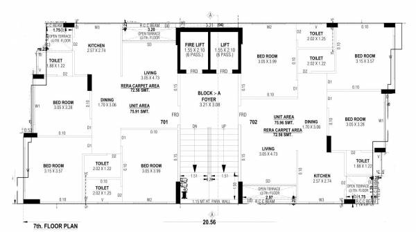  nest Samruddham Nest Cluster Plan 7th Floor 