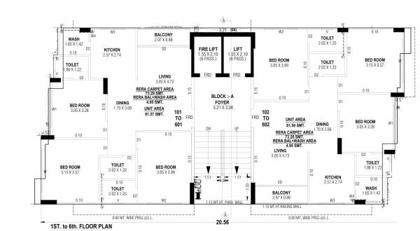  nest Samruddham Nest Cluster Plan from 1st to 6th Floor