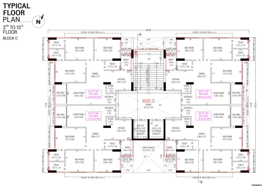  umasut skyarise Block C Cluster Plan from 2nd to 13th Floor