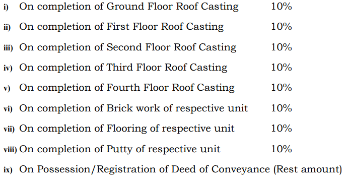 durga-florence Construction Linked Payment (CLP) Payment Plan