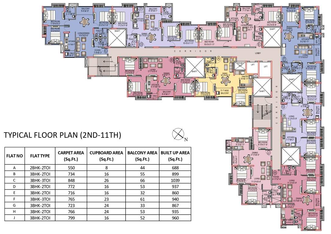  prudent gokulam Prudent Gokulam Cluster Plan from 2nd to 11th Floor