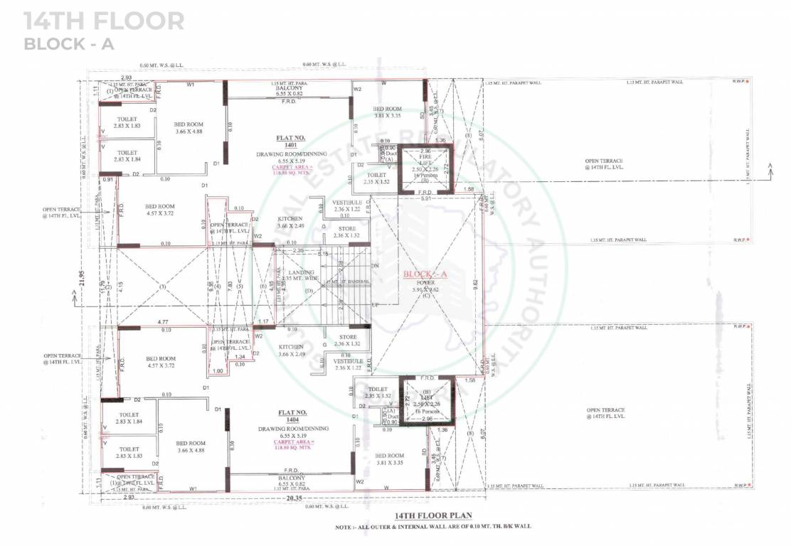  apple green iii BLOCK A Cluster Plan for 14th Floor