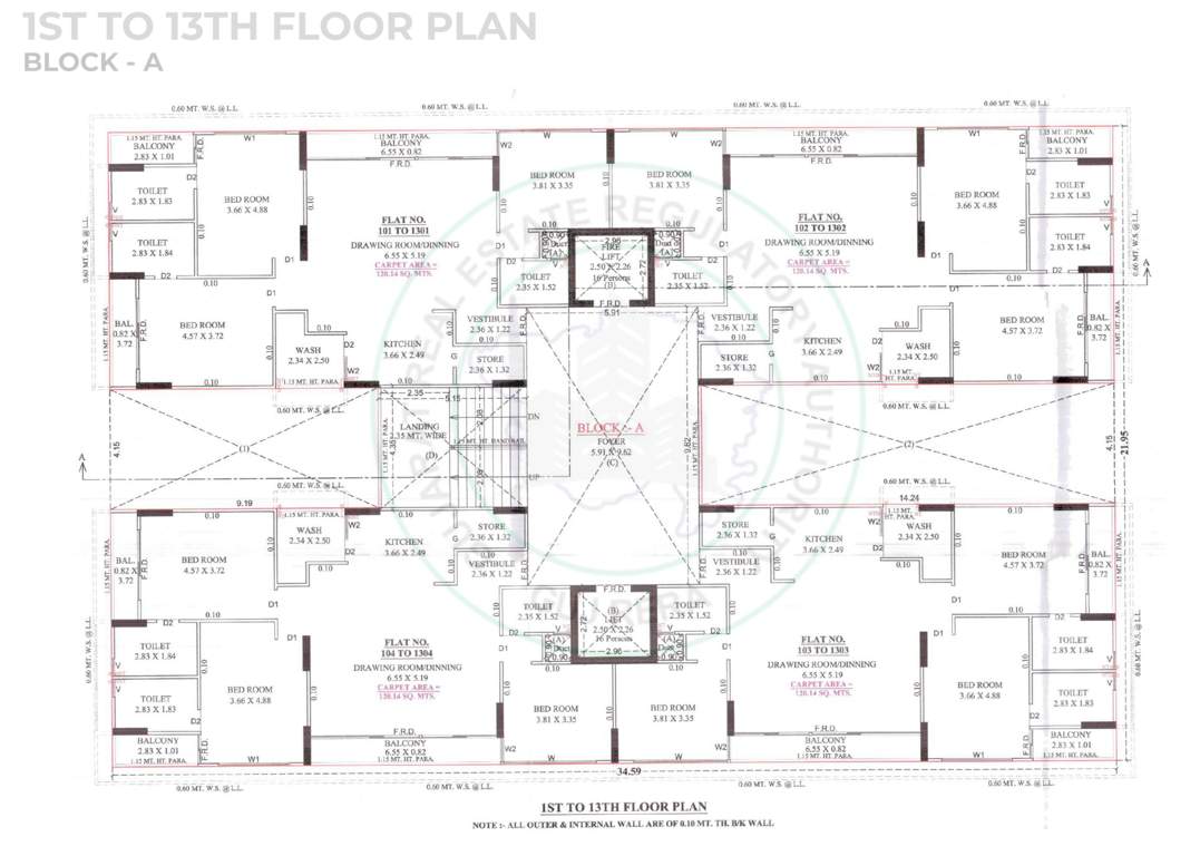  apple green iii BLOCK A Cluster Plan from 1st to 13th Floor