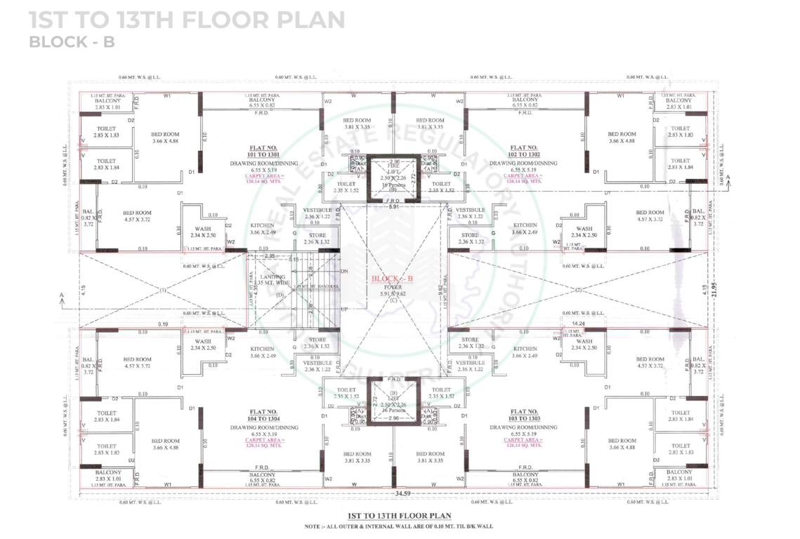  apple green iii BLOCK B Cluster Plan from 1st to 13th Floor