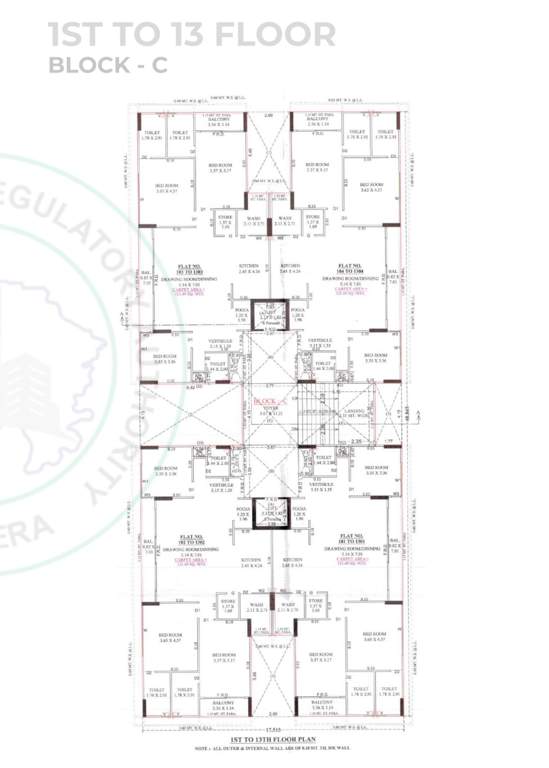  apple green iii BLOCK C Cluster Plan from 1st to 13th Floor