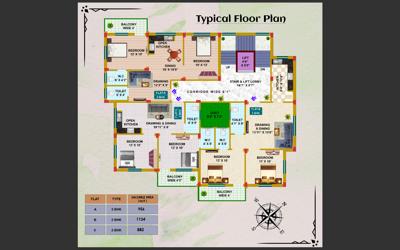  kalpana-enclave Kalpana Enclave Cluster Plan from 1st to 4th Floor