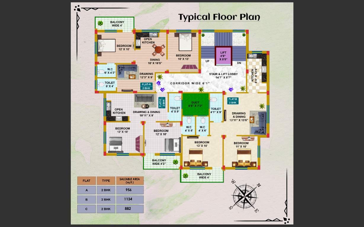  kalpana enclave Kalpana Enclave Cluster Plan from 1st to 4th Floor