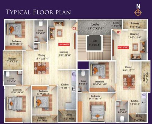  akshara CVSR Akshara Cluster Plan from 1st to 5th Floor