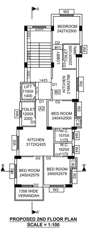  sai krishna apartment Sai Krishna Apartment Cluster Plan for 2nd Floor
