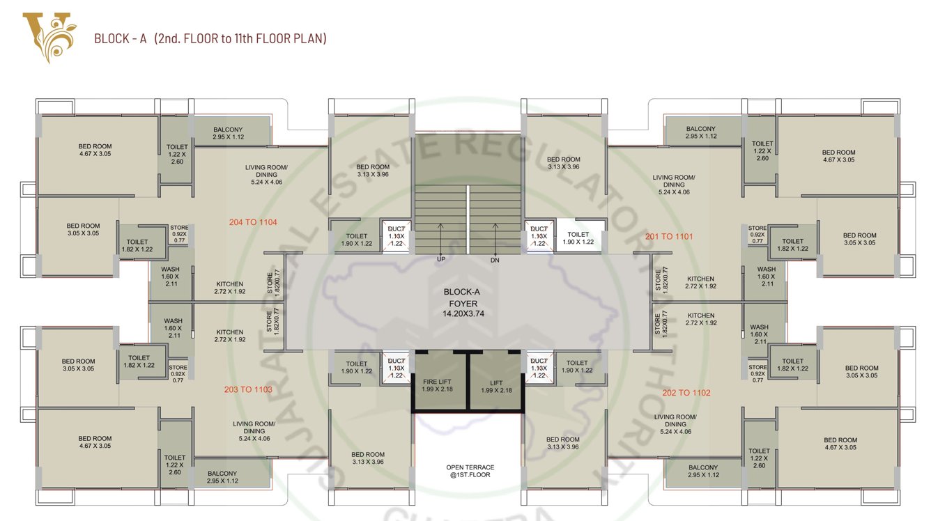  victoria elegance Tower A Cluster Plan from 2nd to 11th Floor