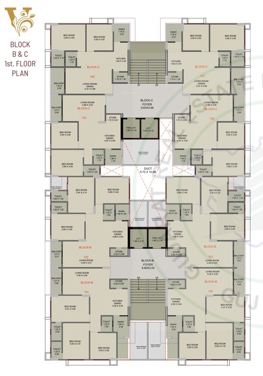  victoria elegance Tower B,C Cluster Plan for 1st Floor