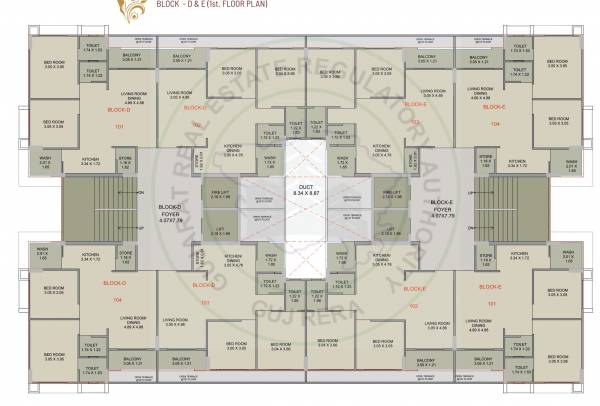  victoria-elegance Tower D,E Cluster Plan for 1st Floor
