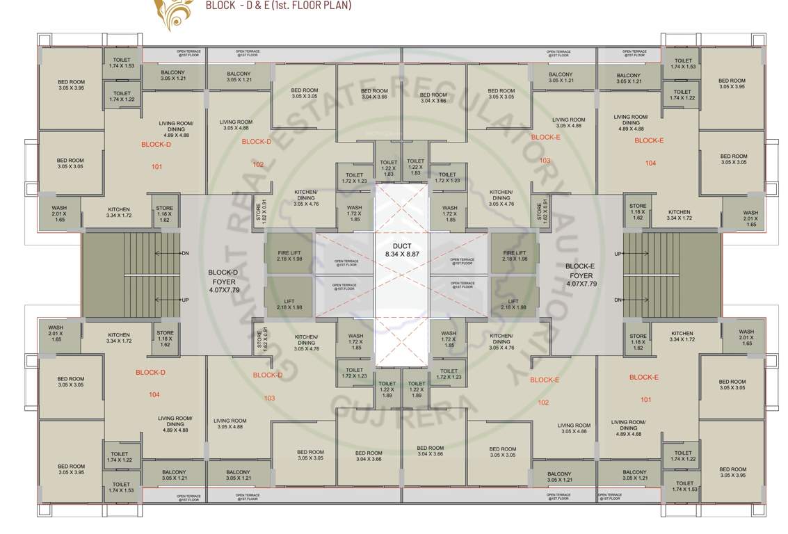  victoria elegance Tower D,E Cluster Plan for 1st Floor