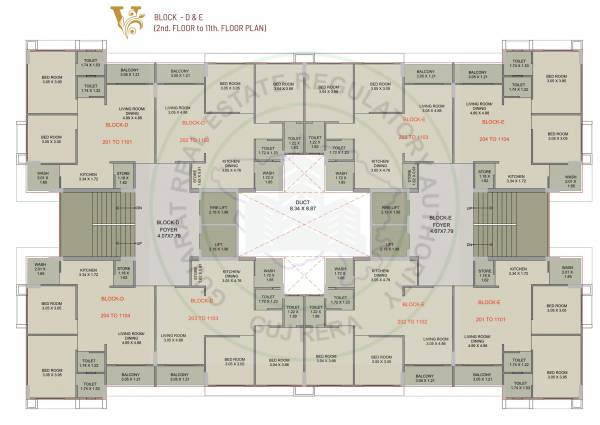  victoria-elegance Tower D,E Cluster Plan from 2nd to 11th Floor