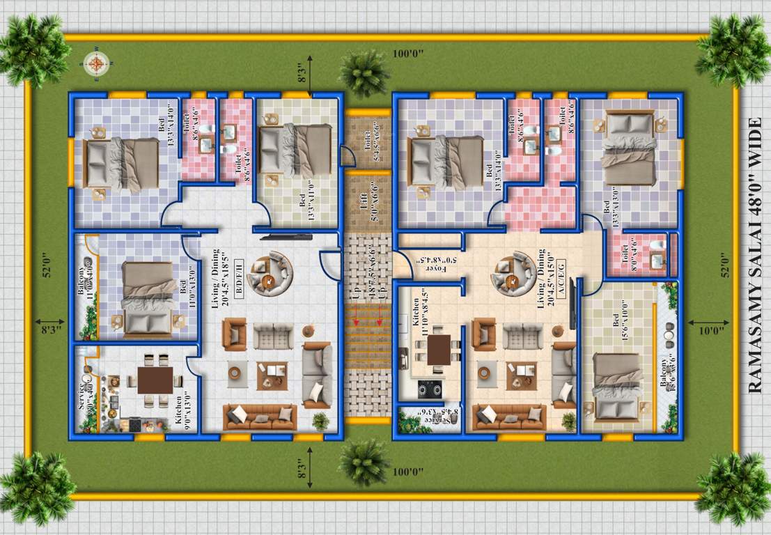  ambica apartments Ambica apartments Cluster Plan from 1st to 4th Floor