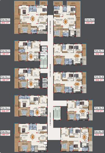  akshaya-residency Akshaya Residency Cluster Plan from 2nd to 10th Floor
