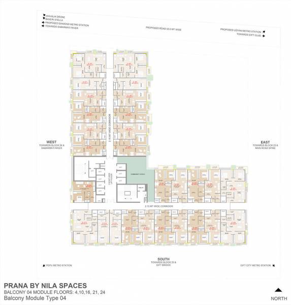  prana Prana Tower A Cluster Plan from 4th to 24th Floor