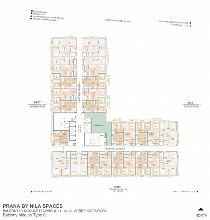  prana Prana Tower A Cluster Plan from 5th to 25th Floor
