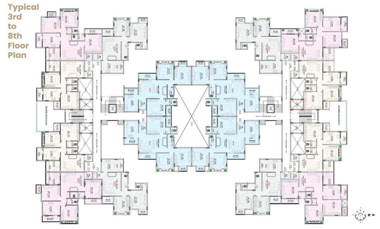raj palace xv Raj Palace XV Cluster Plan from 3rd to 8th Floor