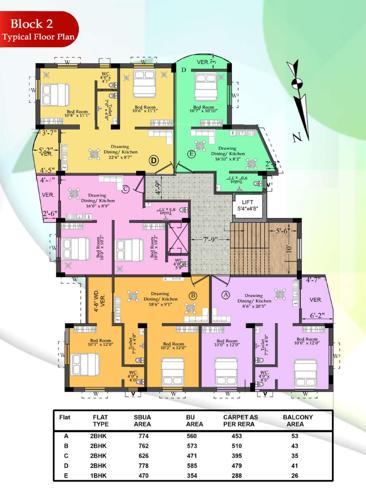  rabi-residency Rabi Residency Block 2 Cluster Plan from 1st to 6th Floor