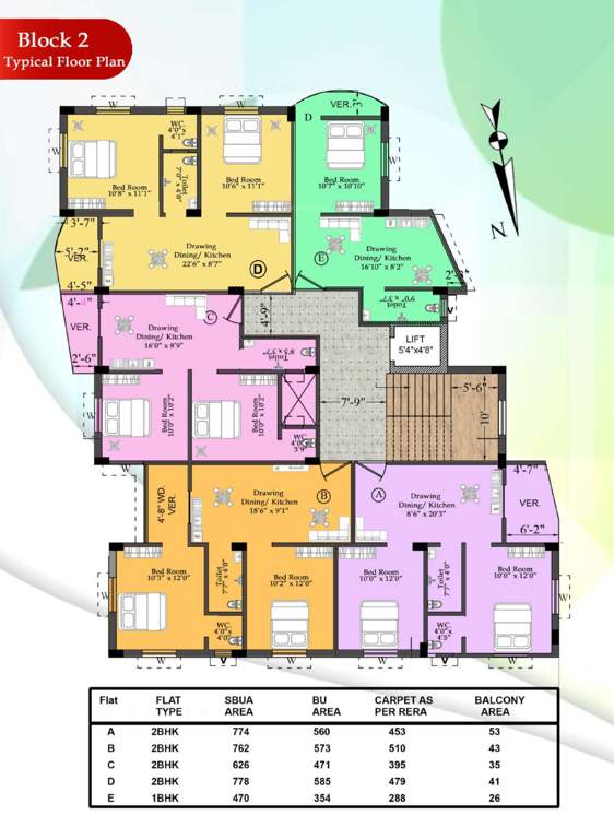 rabi residency Rabi Residency Block 2 Cluster Plan from 1st to 6th Floor