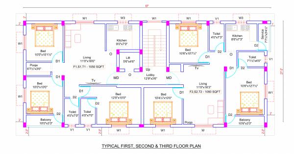  sai-ashwanthika Sai Ashwanthika Cluster Plan from 1st to 3rd Floor