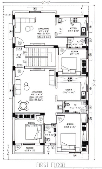  krishna flats Cluster Plan for 1st Floor