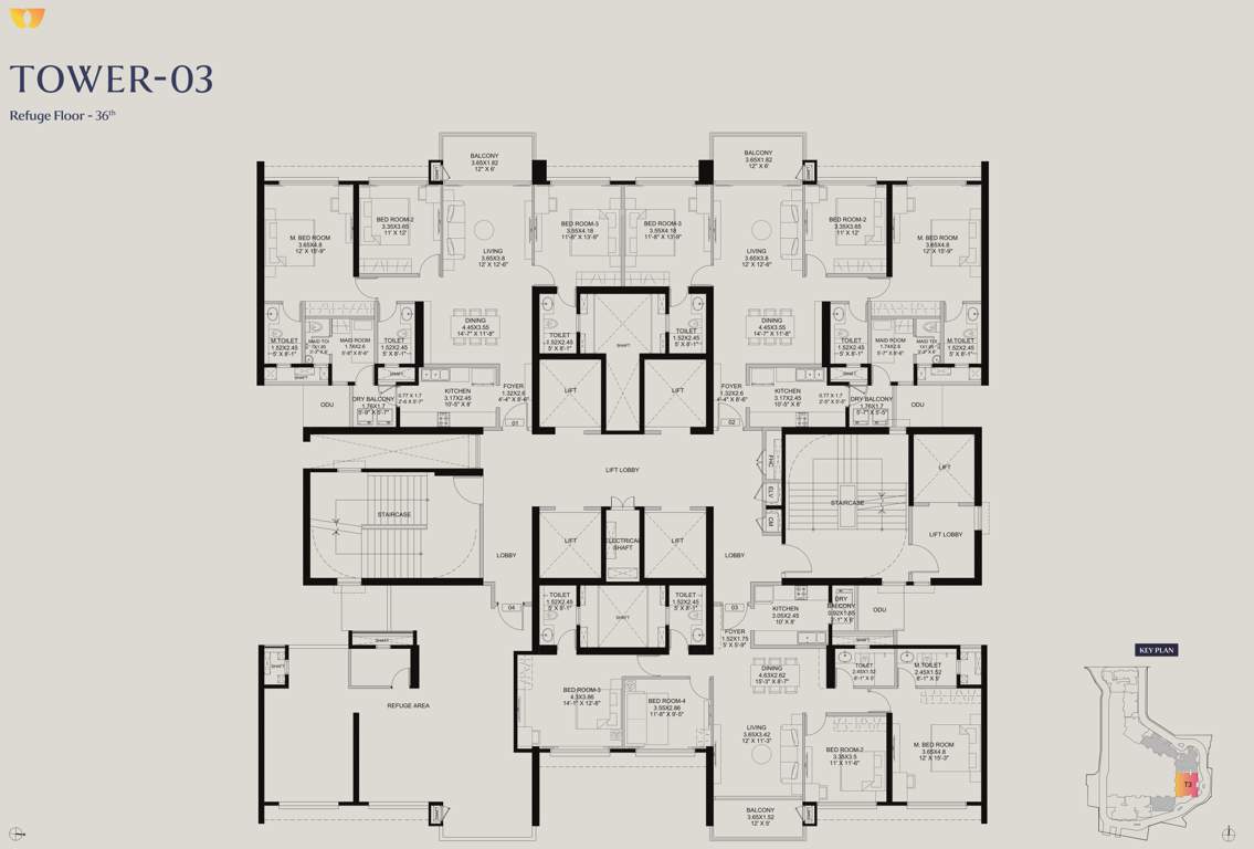  the westpark phase 1 The Westpark Phase 1 Tower 3 Cluster Plan for 36th Floor