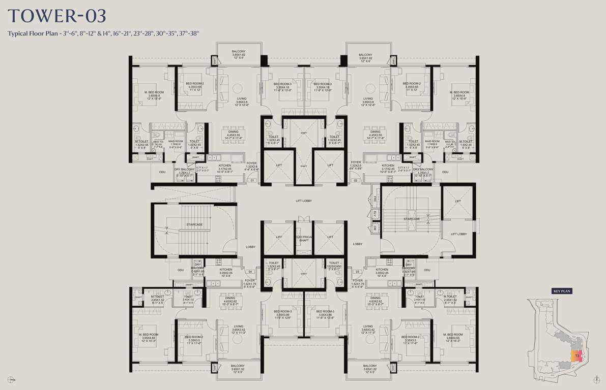  the westpark phase 1 The Westpark Phase 1 Tower 3 Cluster Plan from 3rd to 38th Floor
