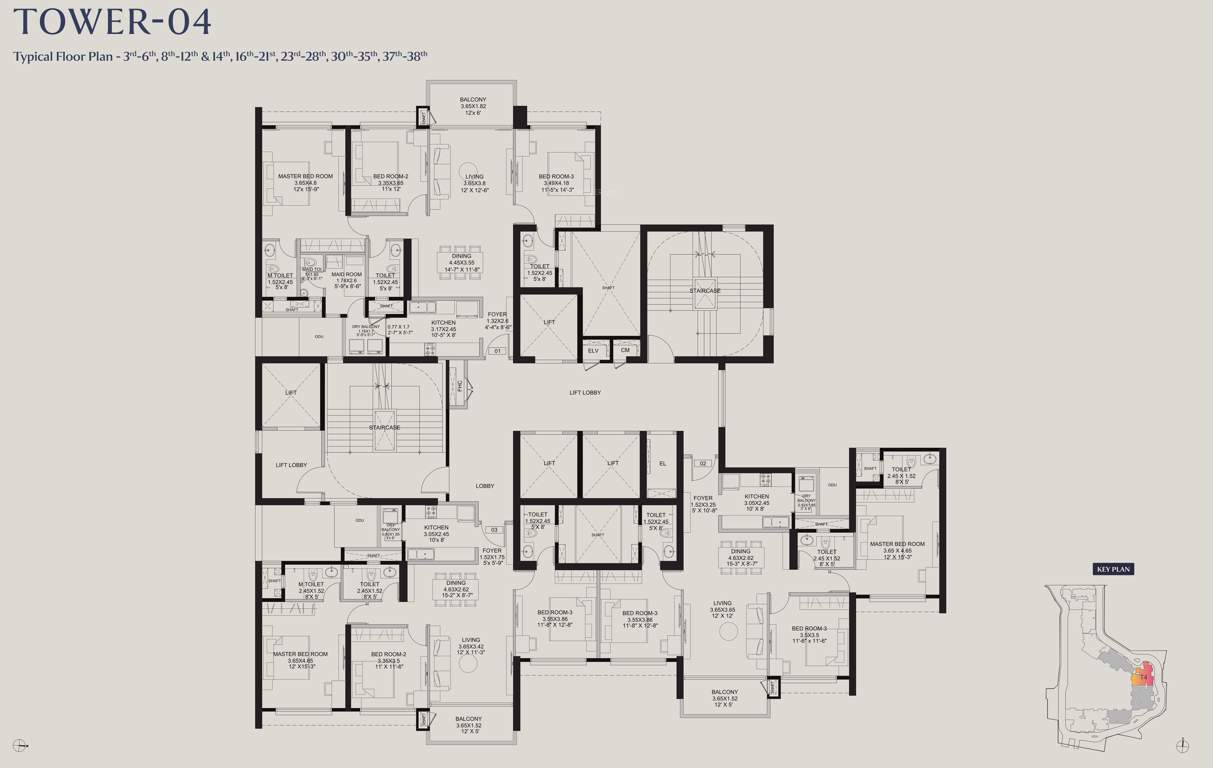  the westpark phase 1 The Westpark Phase 1 Tower 4 Cluster Plan from 3rd to 38th Floor